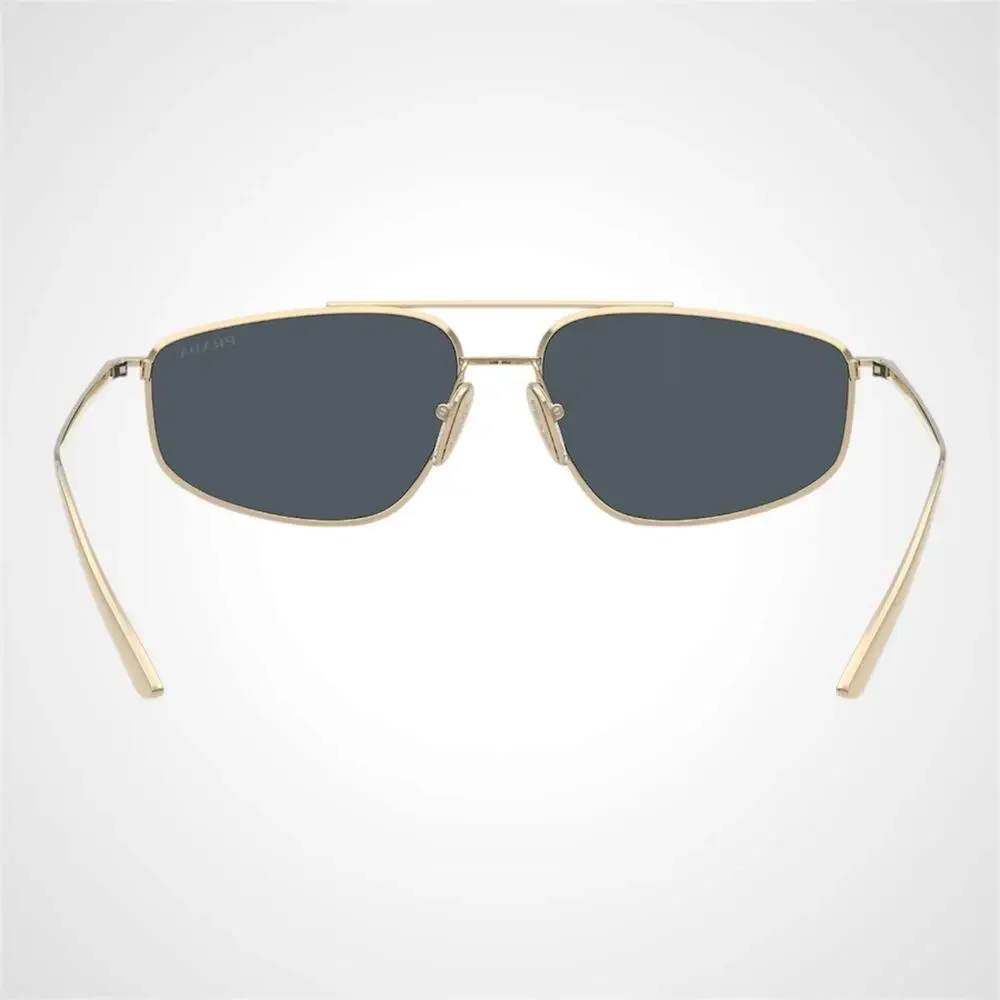 New PRADA Sunglasses Gold Metal Pillow Square Grey Lens 58-15-145mm - Picture 4 of 6